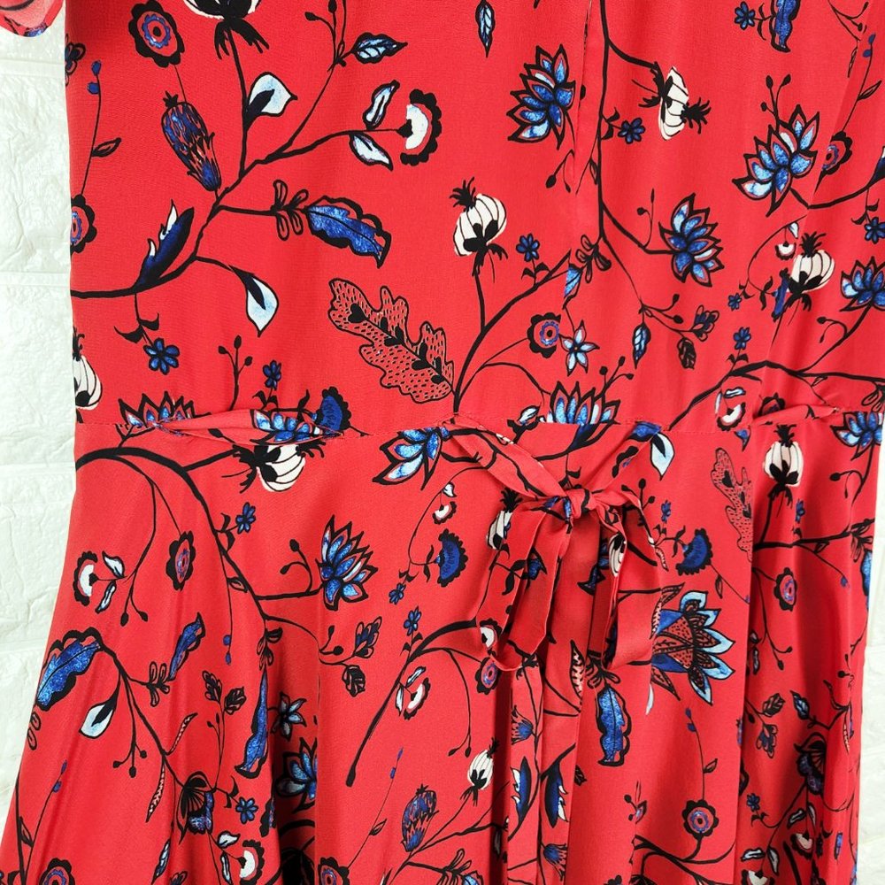 Shoshanna Red Floral Silk Dress Size 8 - Picture 7 of 12
